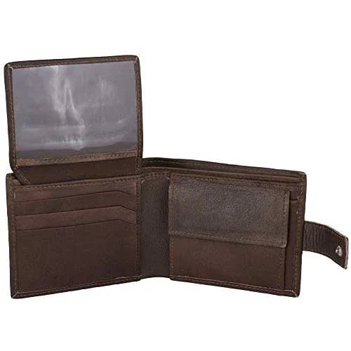 genuine leather rfid trifold male wallets