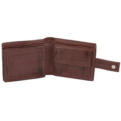 Genuine Mens Leather Wallet with RFID Trifold Vintage Design
