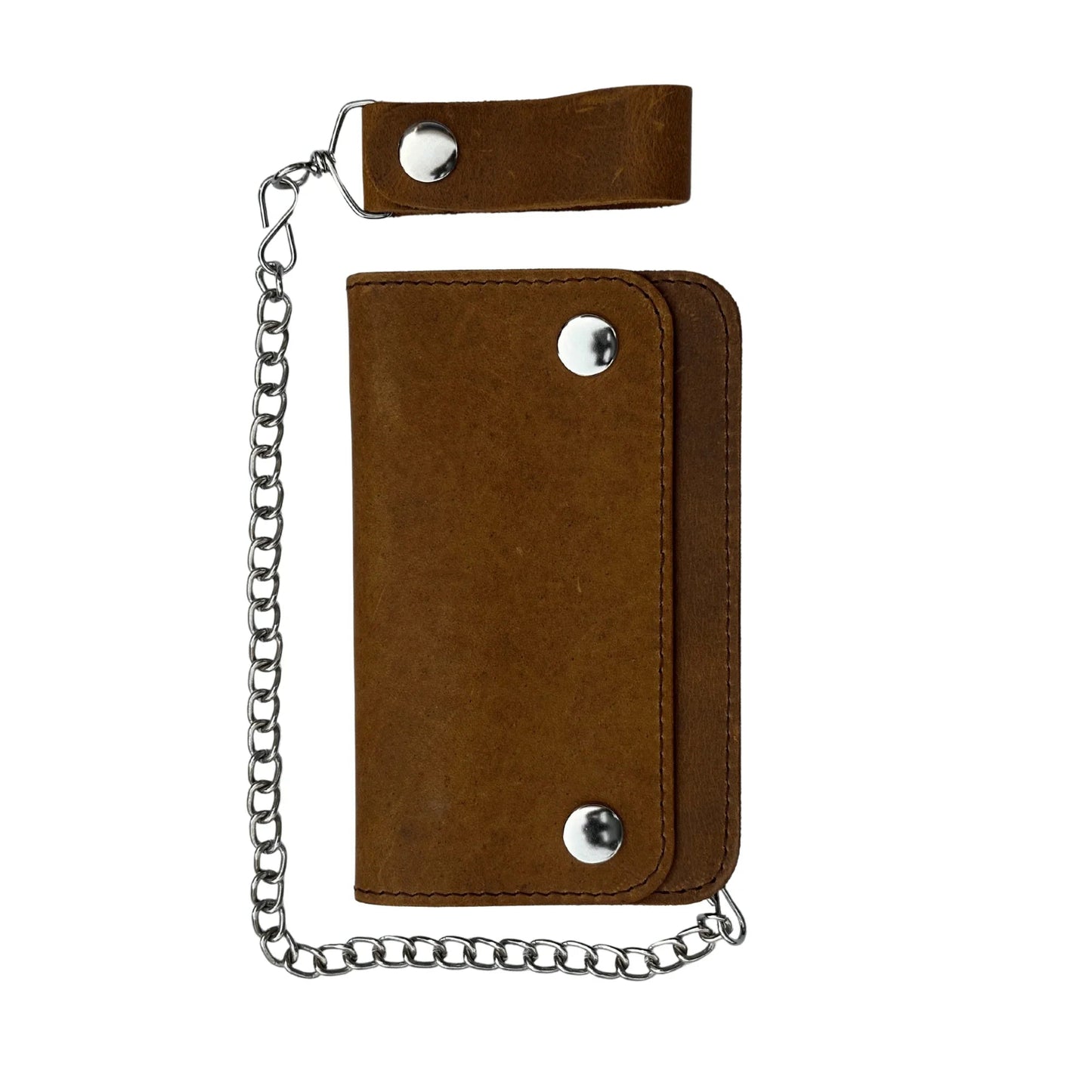 premium bifold leather wallet with chain