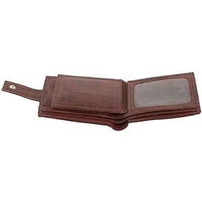 Genuine Mens Leather Wallet with RFID Trifold Vintage Design