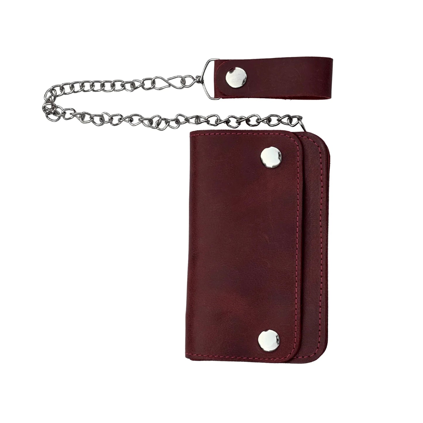 premium bifold leather wallet with chain