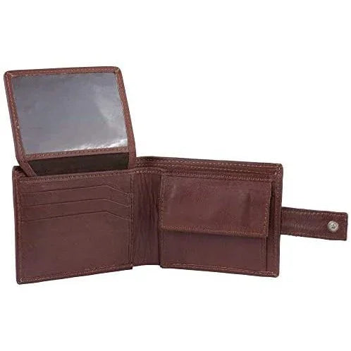 genuine leather rfid trifold male wallets