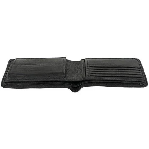 genuine leather men's billfold rfid wallet with coin pocket