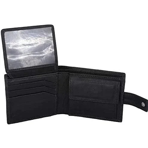 genuine leather rfid trifold male wallets