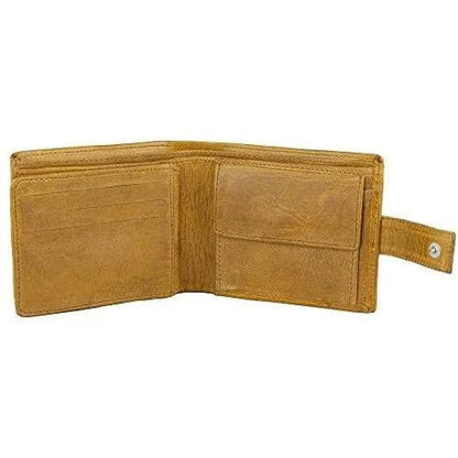 Genuine Mens Leather Wallet with RFID Trifold Vintage Design