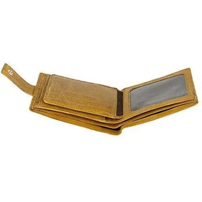 Genuine Mens Leather Wallet with RFID Trifold Vintage Design