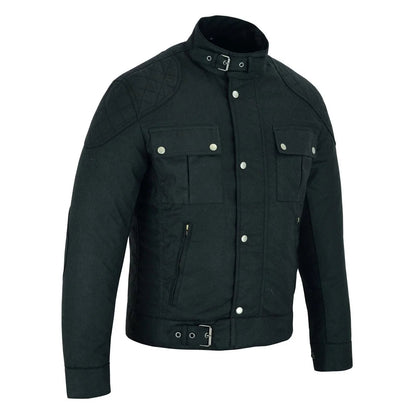 Classic Waxed Cotton Motorcycle Biker Jacket for Men