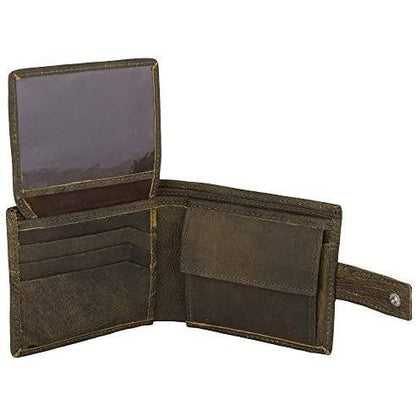Genuine Leather RFID Trifold Male Wallets