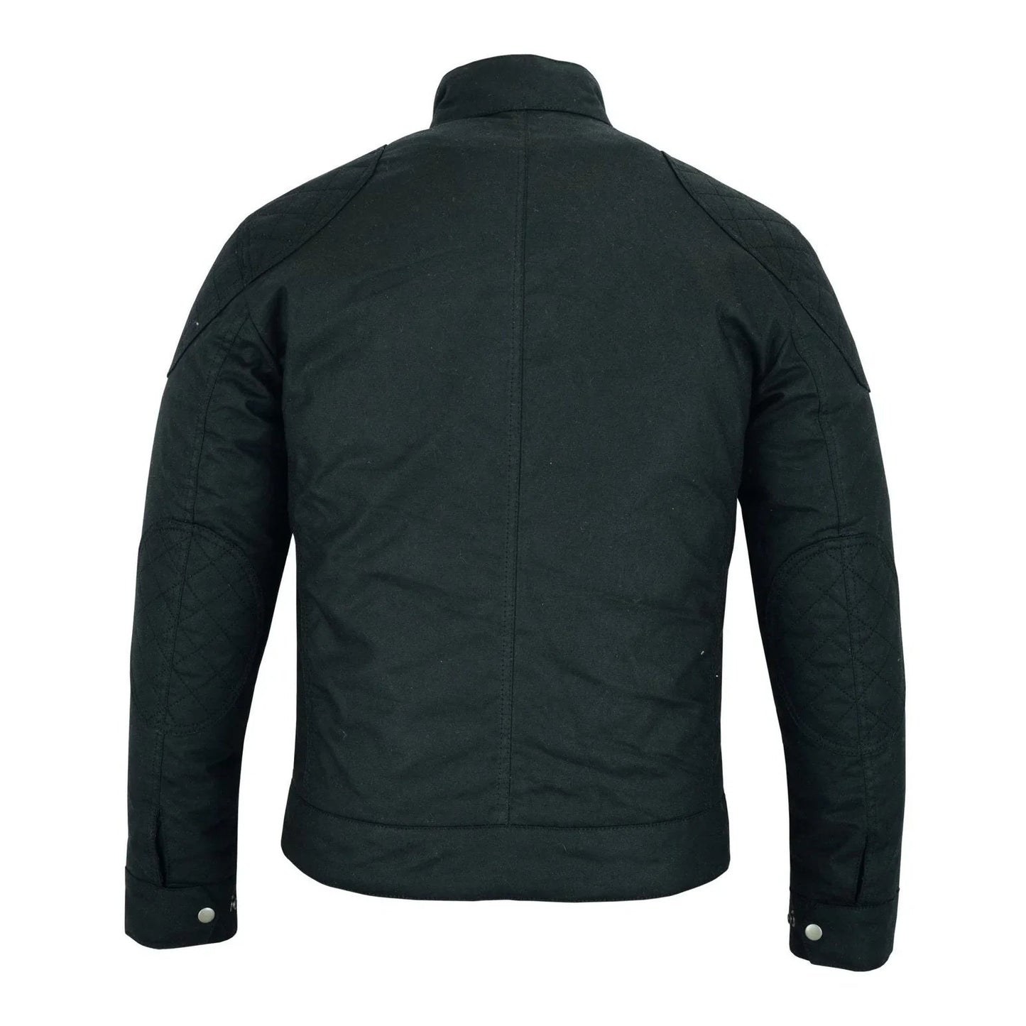 classic waxed cotton motorcycle biker jacket for men