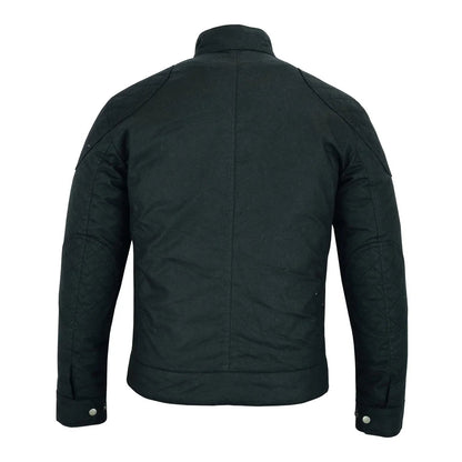 Classic Waxed Cotton Motorcycle Biker Jacket for Men