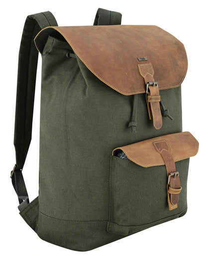 Travel Backpack – Premium Canvas & Leather Laptop Backpack