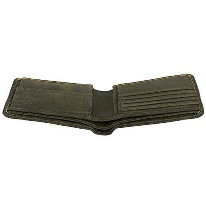 Genuine Leather Men's Billfold RFID Wallet with Coin Pocket