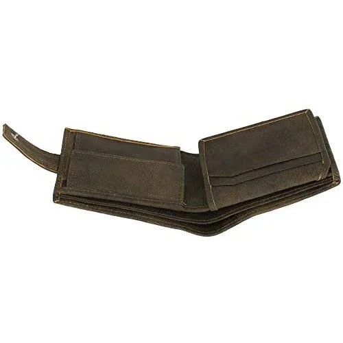 genuine leather rfid trifold male wallets