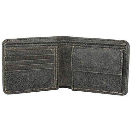 Genuine Leather Men's Billfold RFID Wallet with Coin Pocket