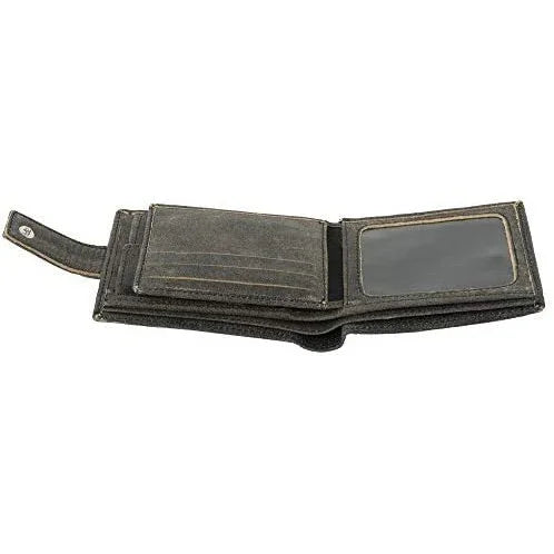 genuine mens leather wallet with rfid trifold vintage design
