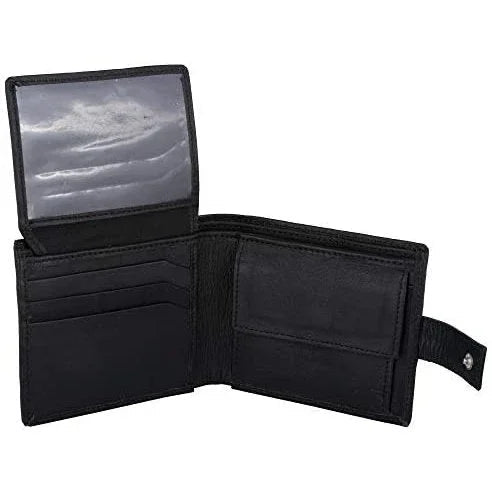 genuine leather rfid trifold male wallets