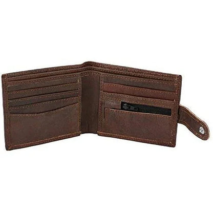 Mens Wallet Genuine Leather RFID Bifold Wallet with Coin Pocket