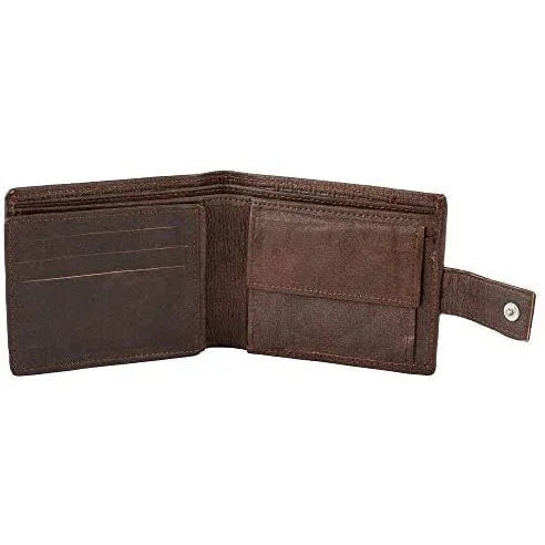 genuine mens leather wallet with rfid trifold vintage design