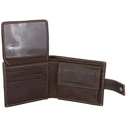 Genuine Leather RFID Trifold Male Wallets