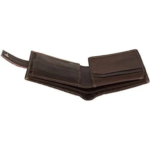 genuine leather rfid trifold male wallets