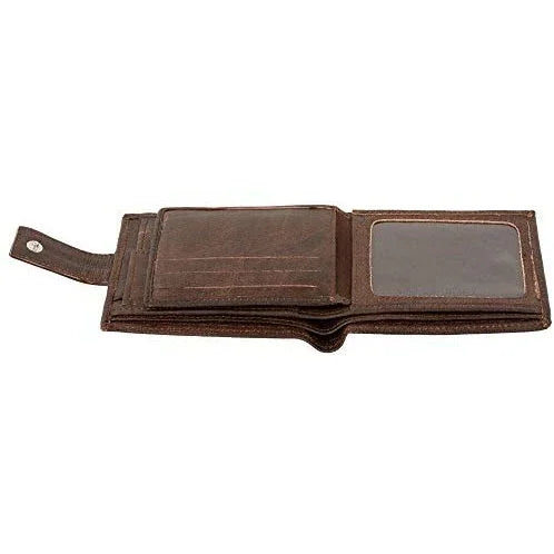 genuine mens leather wallet with rfid trifold vintage design