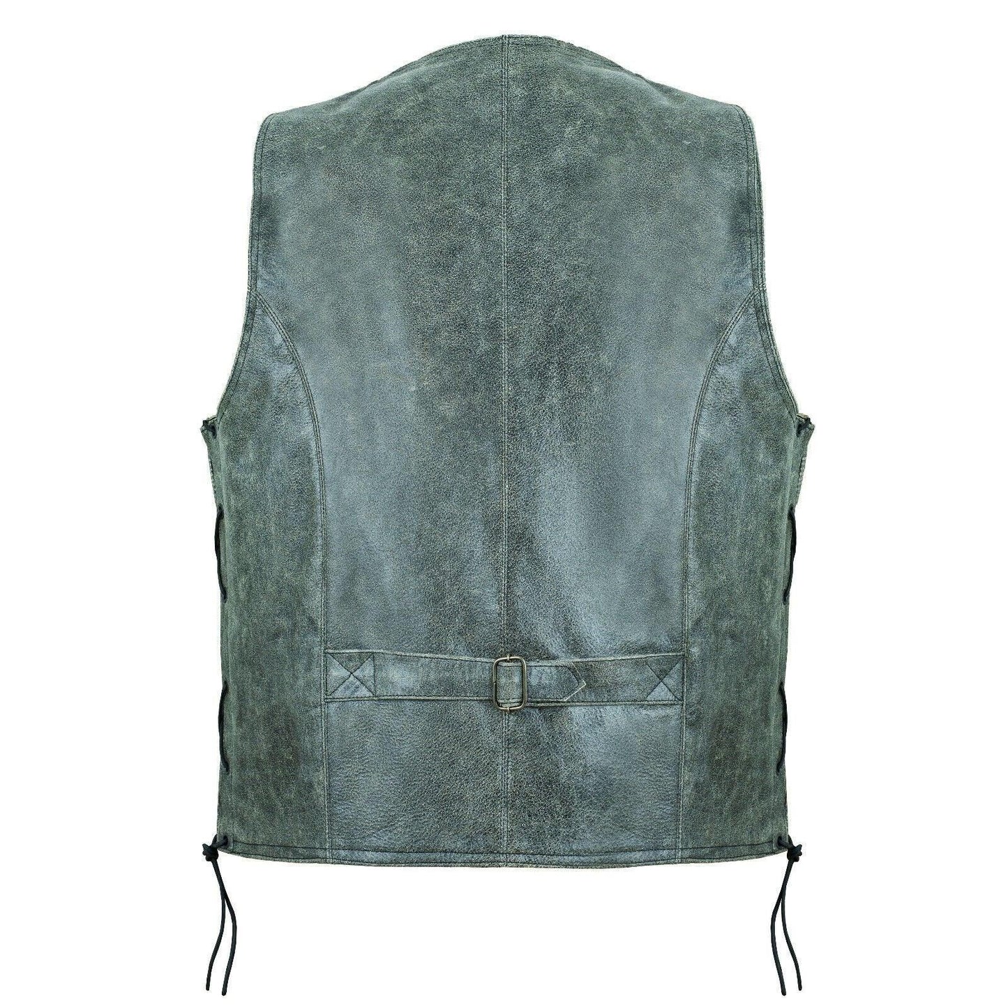 leather bike vest for vintage motorcycle and casual wear