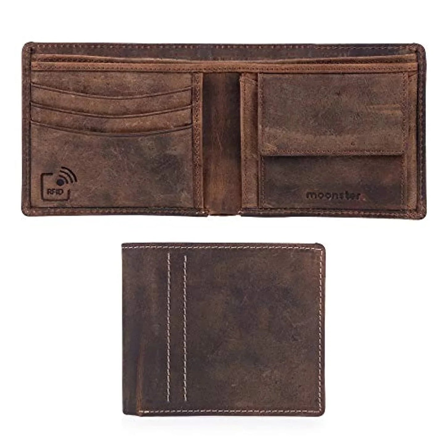 mens rfid blocking slim genuine leather wallet - with gift box -
