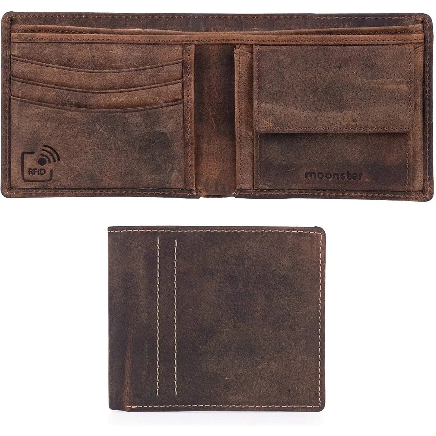 mens rfid blocking slim genuine leather wallet - with gift box -