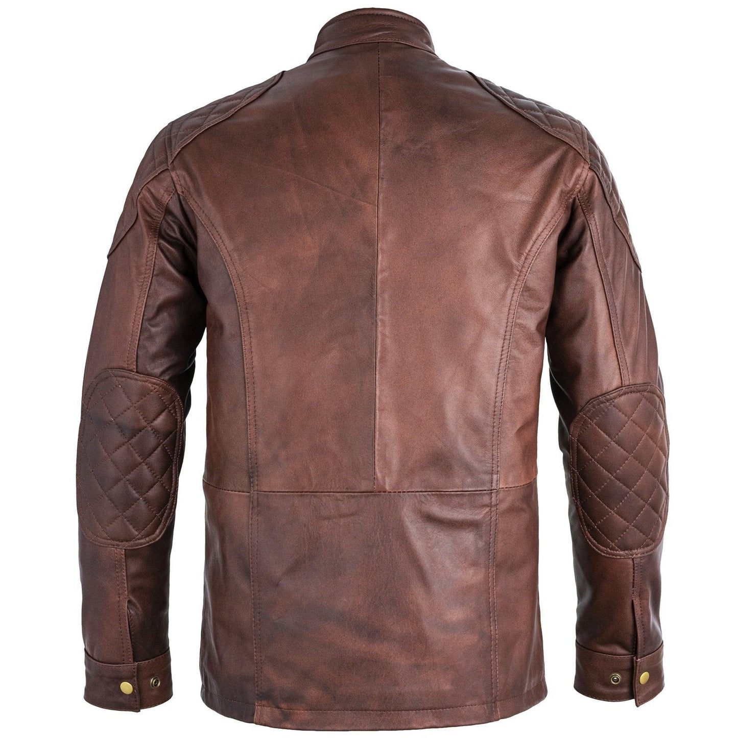 brontes premium men's leather field jacket three quarter length