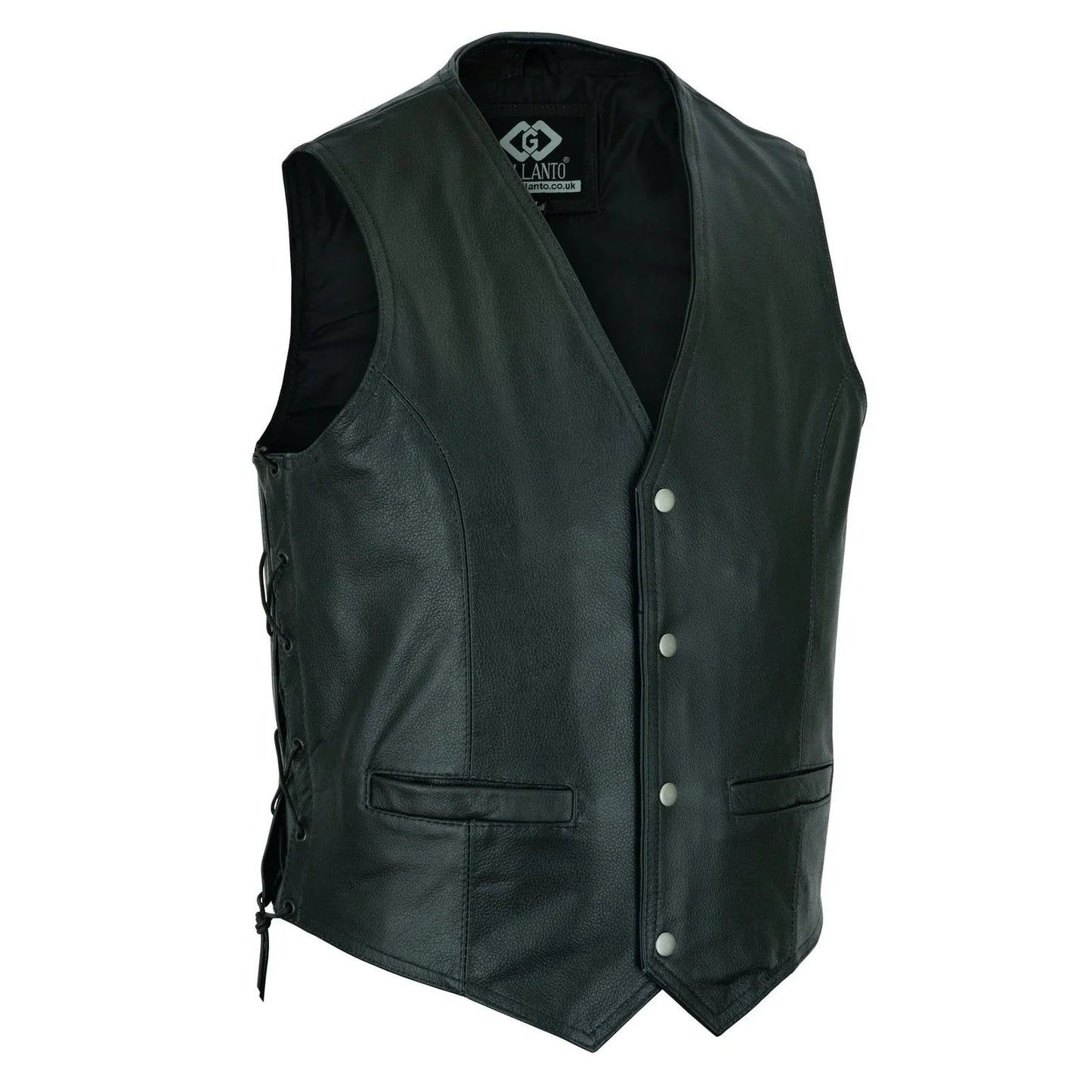 leather bike vest for vintage motorcycle and casual wear