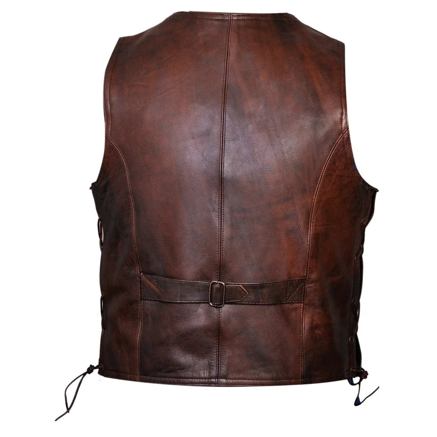 leather bike vest for vintage motorcycle and casual wear