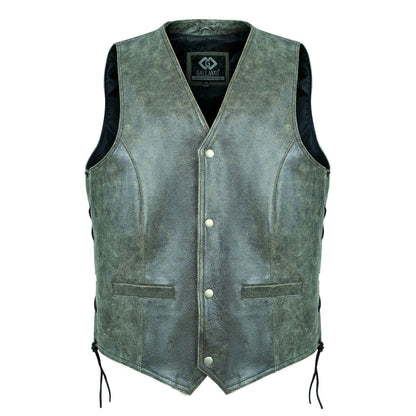 Leather Bike Vest for Vintage Motorcycle and Casual Wear