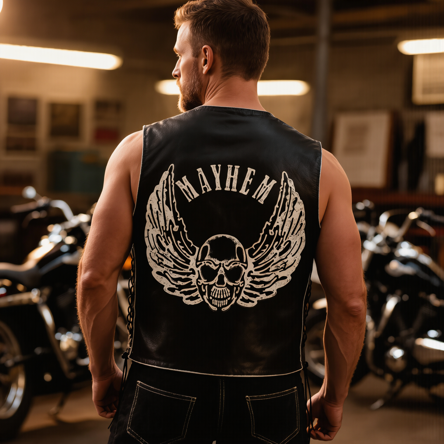 mens vest designer for motorcycle riding and biker fashion