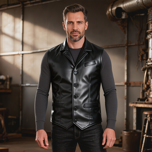Leather Vest Male for Classic and Formal Smart Styling