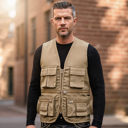 Leather Bike Vest for Motorcycle, Outdoor and Casual Wear