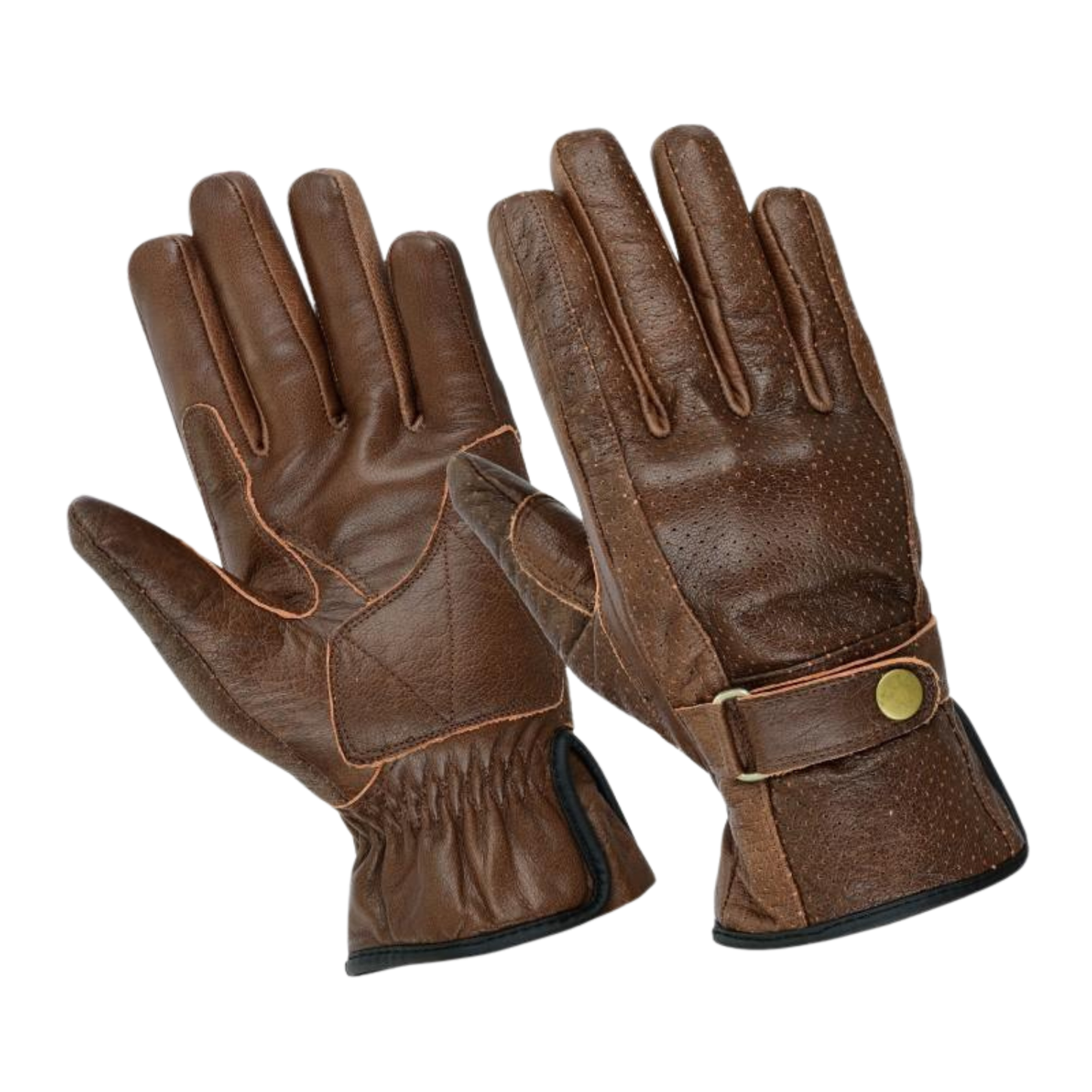 mens leather gloves vintage motorcycle summer vented riding gear