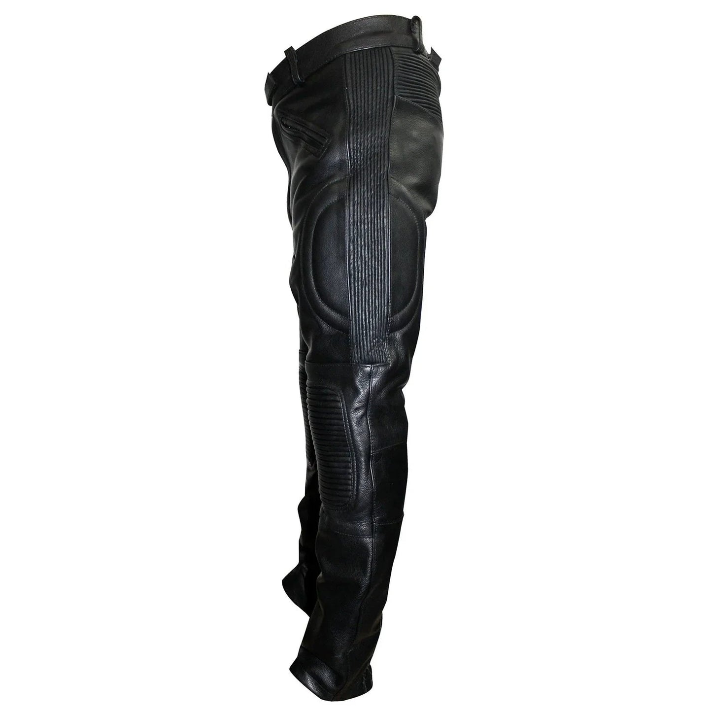 myleather limo padded biker motorcycle leather trousers pants -
