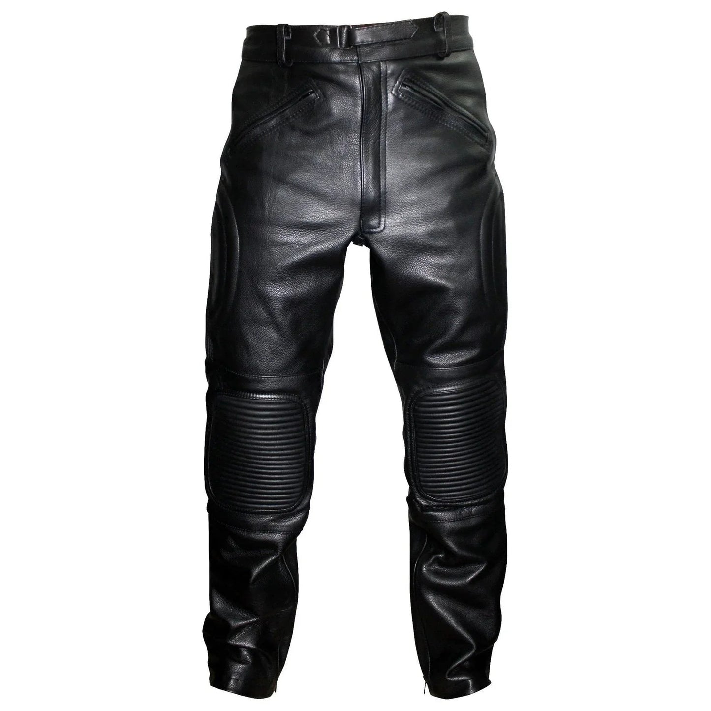 myleather limo padded biker motorcycle leather trousers pants -