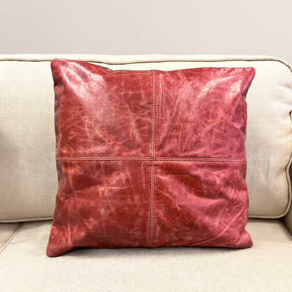 Set of 2 Cushions for sofa With Leather Cushion Covers