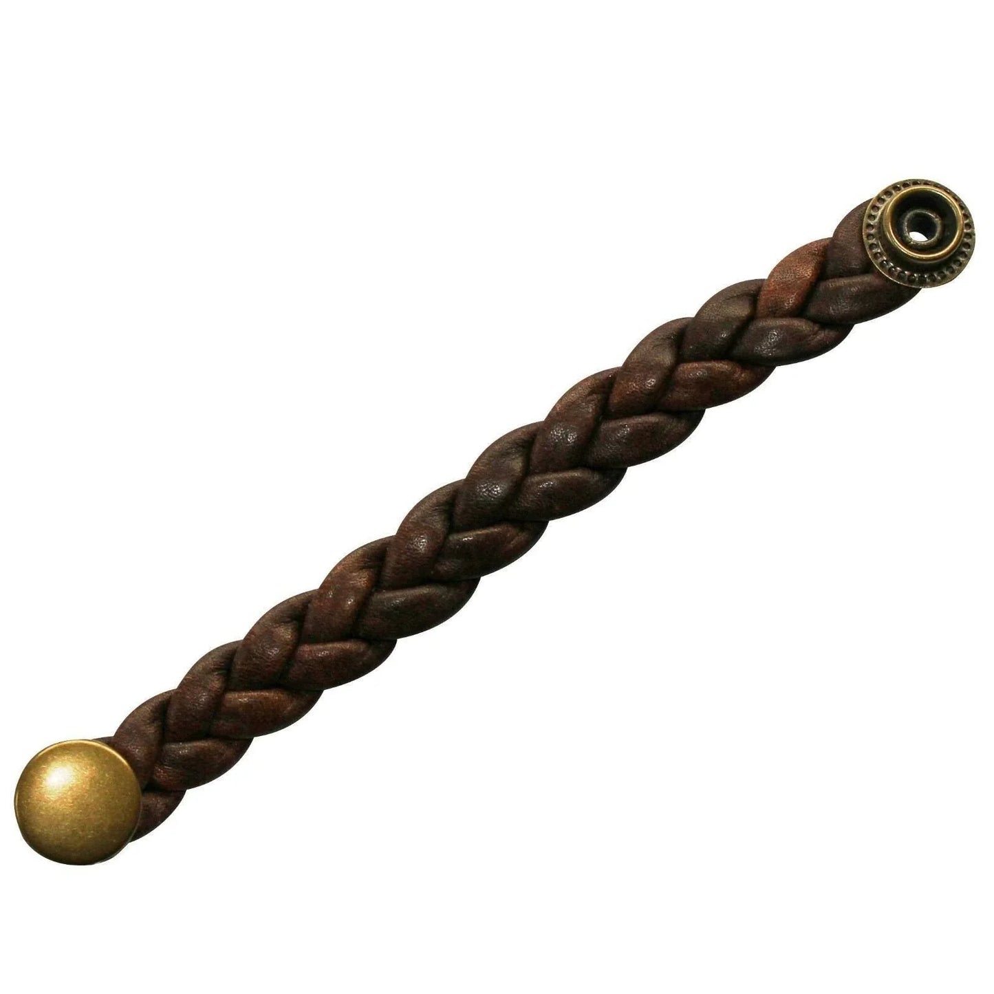 leather braided vest extenders 15mm snap black motorcycle style