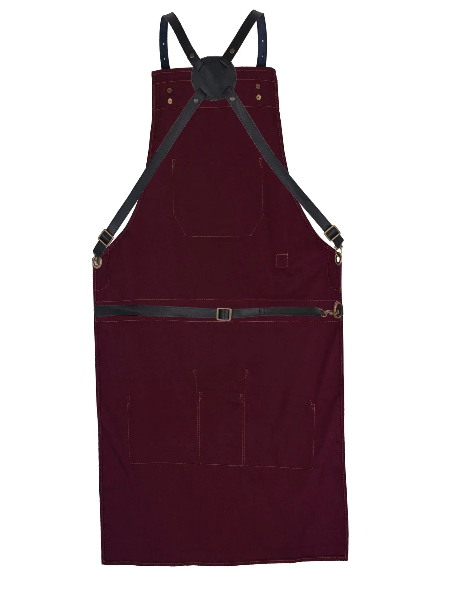 real leather multi-pocket apron butcher apron - bbq apron - cooking apron -