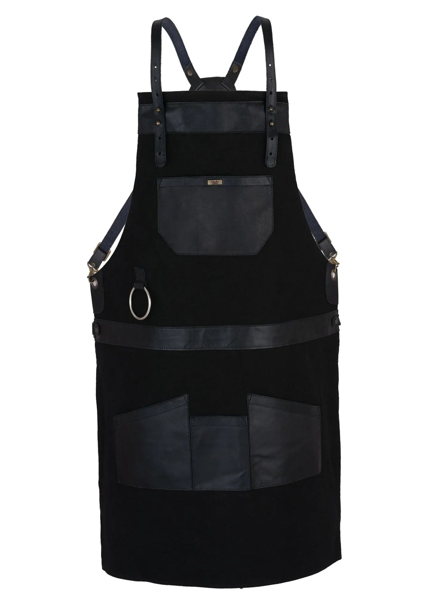 real leather multi-pocket apron butcher apron - bbq apron - cooking apron -