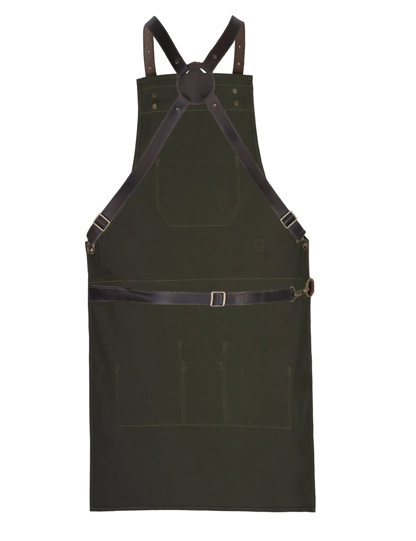 real leather multi-pocket apron butcher apron - bbq apron - cooking apron -