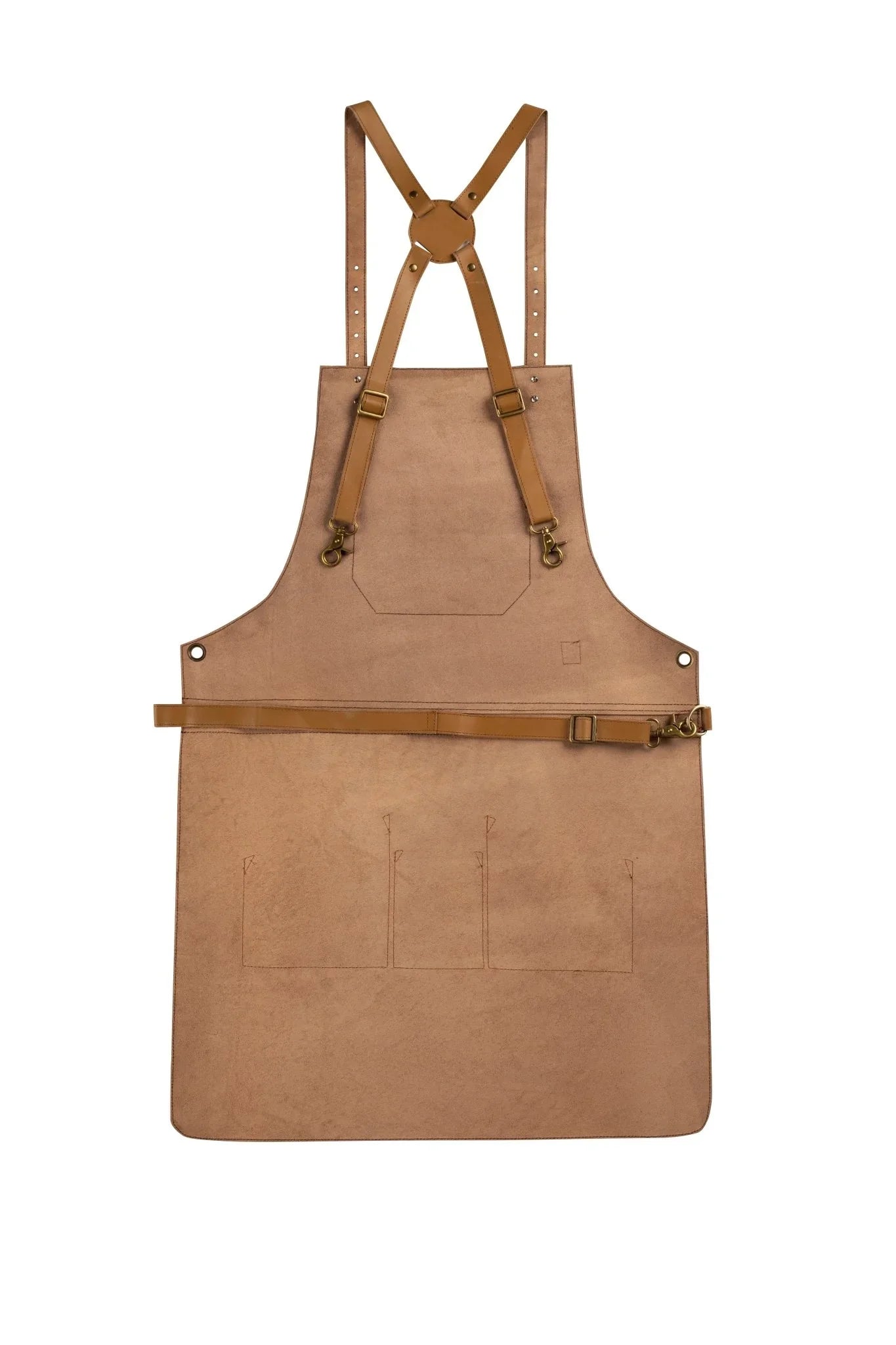 Real Leather Multi - Pocket Apron Butcher Apron - BBQ Apron - Cooking Apron - 