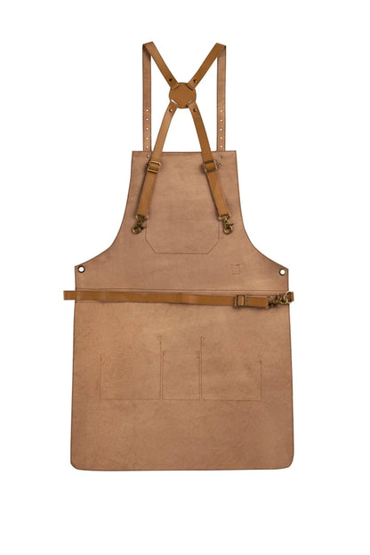 Real Leather Multi - Pocket Apron Butcher Apron - BBQ Apron - Cooking Apron - 