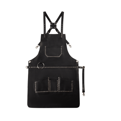 Real Leather Multi - Pocket Apron Butcher Apron - BBQ Apron - Cooking Apron - 
