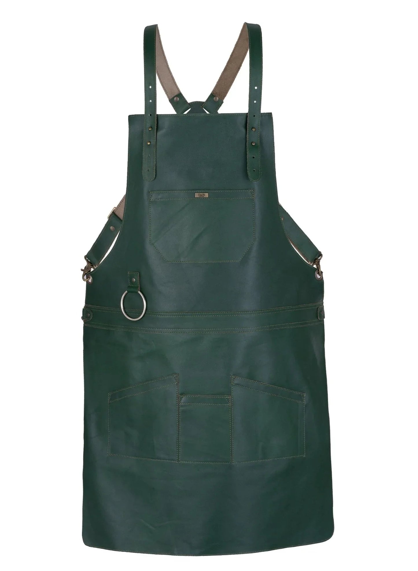 real leather multi-pocket apron butcher apron - bbq apron - cooking apron -