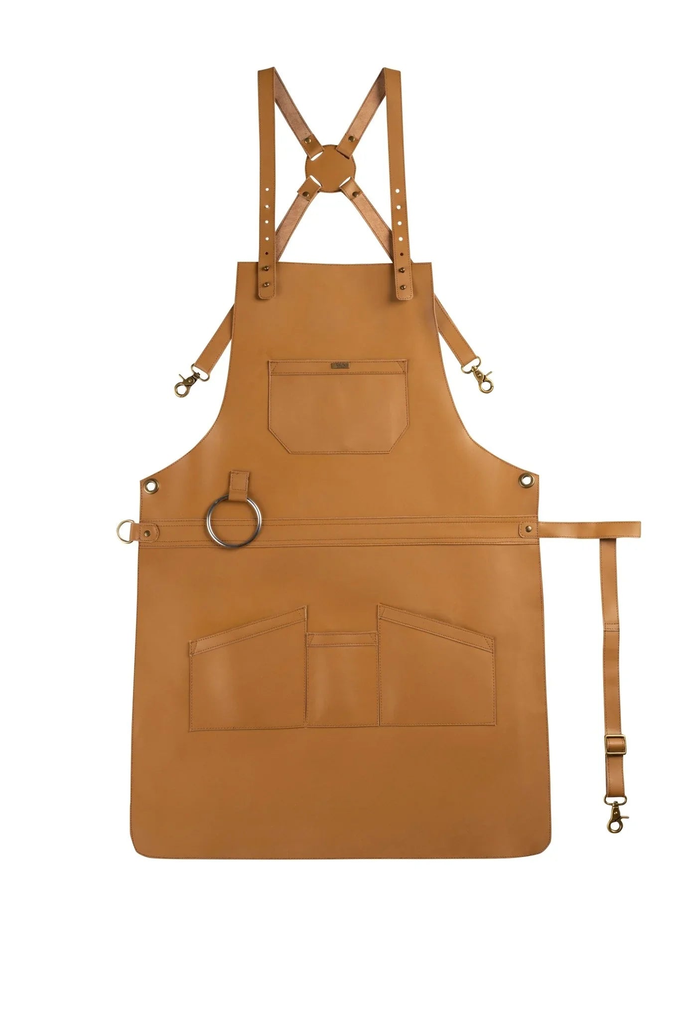 real leather multi - pocket apron butcher apron - bbq apron - cooking apron - 