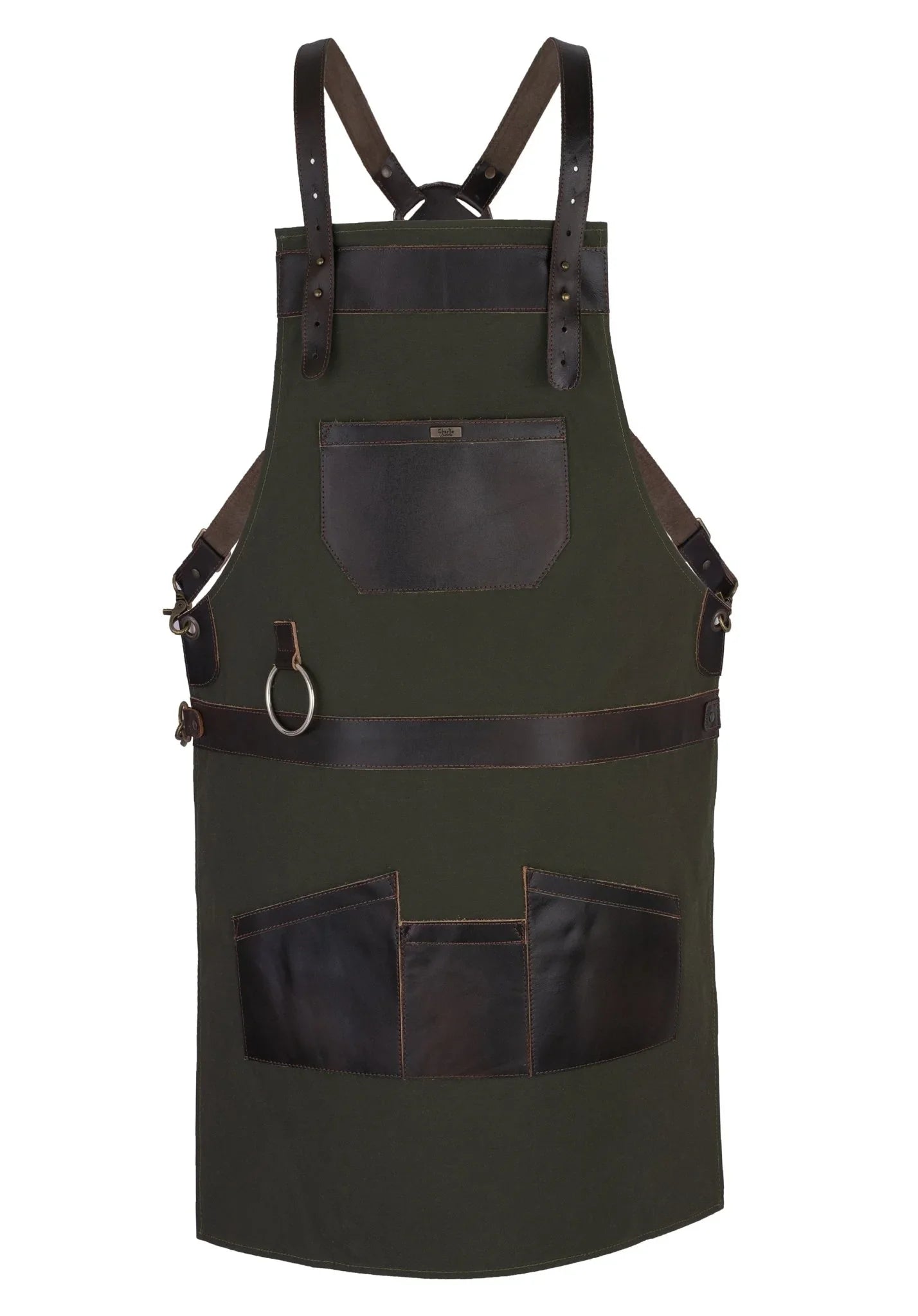 real leather multi-pocket apron butcher apron - bbq apron - cooking apron -