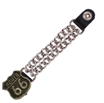 Chain Vest Extenders 7 Inch Black Leather with Silver Chain Snaps